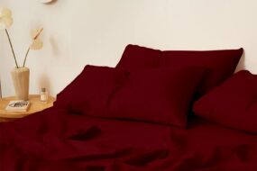 4 PIECE SOLID BED SHEET SET 100% EGYPTIAN COTTON 600 THREAD COUNT - DARK COLORS