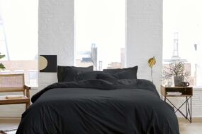 SOLID 3 PIECE DUVET COVER SET 100% EGYPTIAN COTTON 600 THREAD COUNT - DARK COLORS