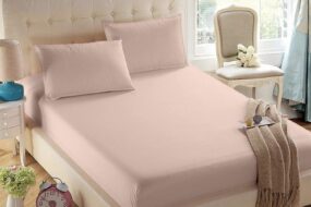 WITH DURABLE ELASTIC AND 2 PILLOWCASES 100% EGYPTIAN COTTON 600 THREAD COUNT - LIGHT COLORS