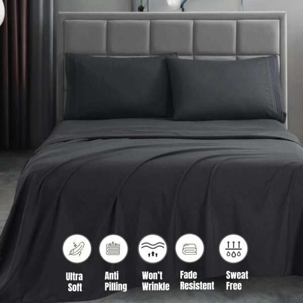 Microfiber Sheet Set – Black - Image 2