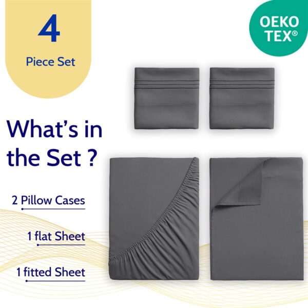 Microfiber Sheet Set – Dark Grey - Image 4