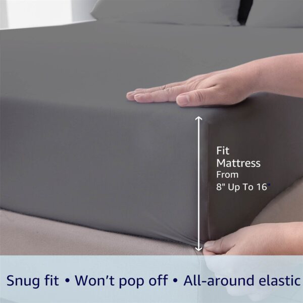Microfiber Sheet Set – Dark Grey - Image 2
