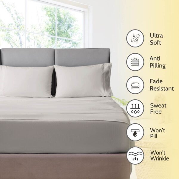 Microfiber Sheet Set – Freanch Grey - Image 2