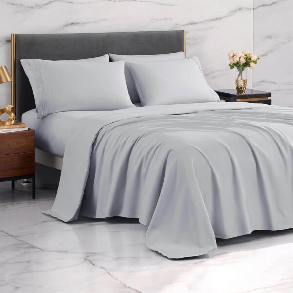 Microfiber Sheet Set – Light Grey - Image 2