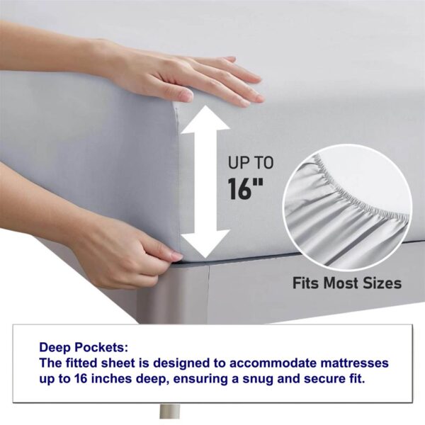 Microfiber Sheet Set – Light Grey - Image 3