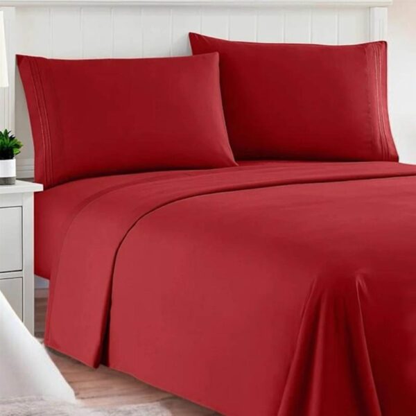 Microfiber Sheet Set – Red - Image 2