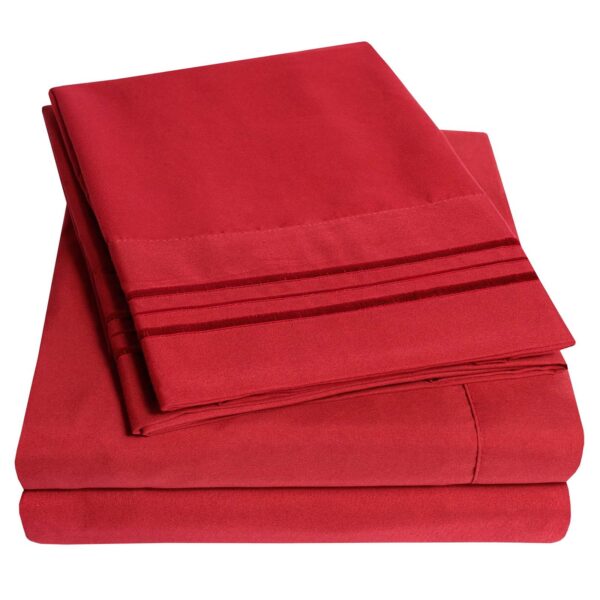 Microfiber Sheet Set – Red - Image 3